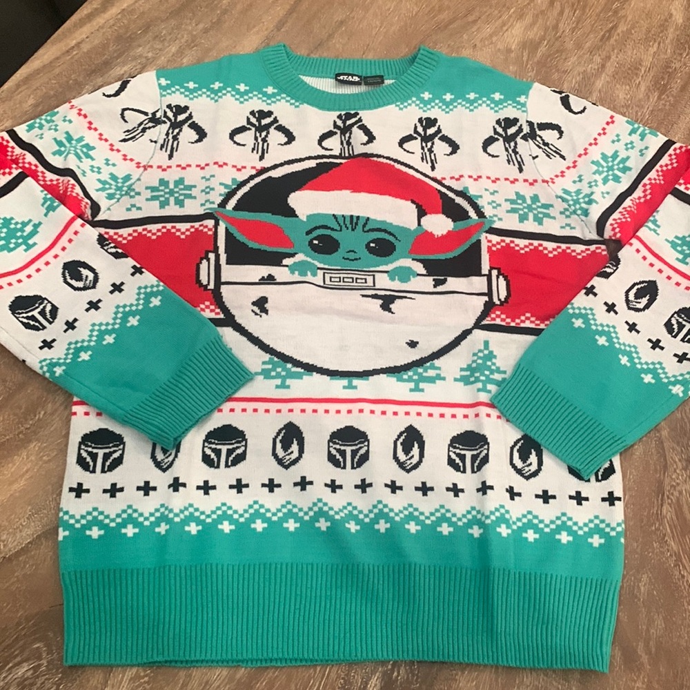 Star Wars Mandalorian Christmas sweater/ men’s large NWOT